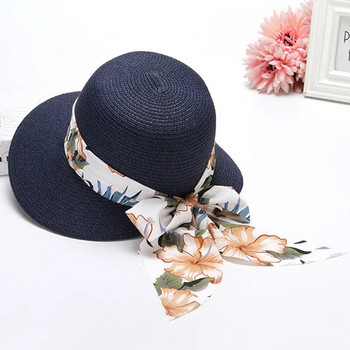 Καπέλο παραλίας για γυναικεία καλοκαιρινή μποέμικη ψάθινο καπέλο αντηλιακής προστασίας bowkont γείσο καπέλο ηλίου σομπρέρο Ψάθινο καπέλο ψαρά με μεγάλες μαρκίζες