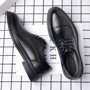 Ανδρικά δερμάτινα παπούτσια επώνυμα επώνυμων σχεδιαστών Μαύρο γαμήλιο φόρεμα παπούτσι με κορδόνια casual Business Oxfords Point Toe Office Formal, αρσενικό Italiano