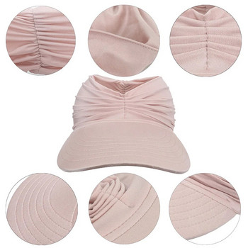 2023 Нова голяма козирка Слънчеви шапки Лятна плажна шапка за жени Горна част с UV защита Празна спортна бейзболна шапка