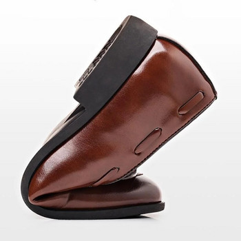 Мъжки бизнес кожени обувки Рокля Обувки за ходене Нова мода Дишащи ежедневни мокасини Обувки от изкуствена кожа Черни мъжки обувки Голям размер