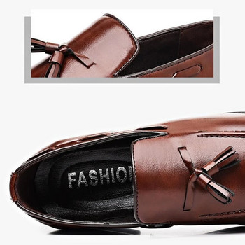 Мъжки бизнес кожени обувки Рокля Обувки за ходене Нова мода Дишащи ежедневни мокасини Обувки от изкуствена кожа Черни мъжки обувки Голям размер