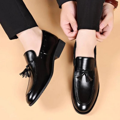 Muške poslovne kožne cipele, cipele za hodanje, nove modne prozračne ležerne mokasine, cipele od pu kože, crne muške cipele velike veličine