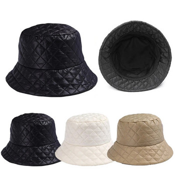 Нова рибарска шапка за мъже, жени, есен, зима, сгъстена външна топла ултра лека диамантена решетка, модни шапки с кофа, панама шапка