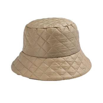 Нова рибарска шапка за мъже, жени, есен, зима, сгъстена външна топла ултра лека диамантена решетка, модни шапки с кофа, панама шапка