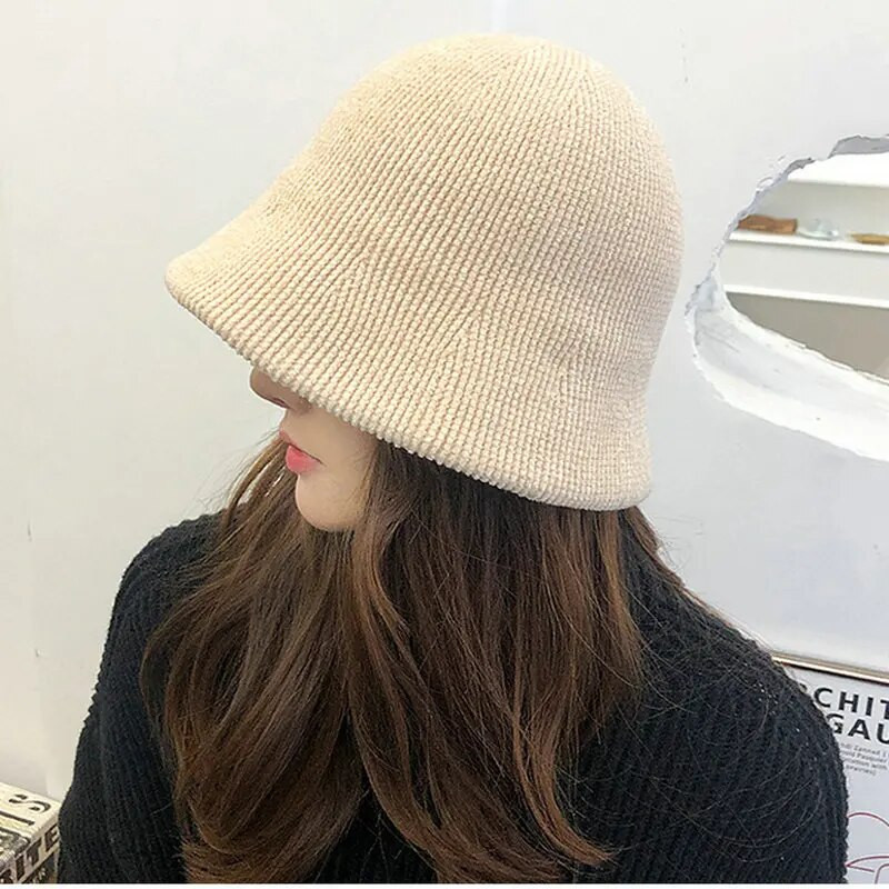 Panama kape od meke vune, tople zimske ženske šešire, jednobojne ribarske kape od janjeće vune, modne pletene hip hop kape za van