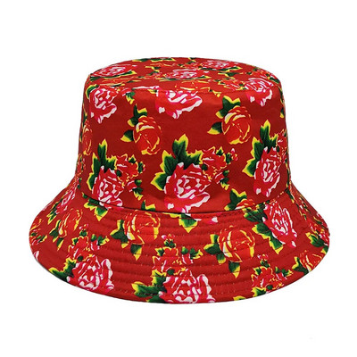 2024 Sjeveroistočni šešir s velikim cvjetnim uzorkom Proljetna i ljetna moda za muškarce i žene Dvostrani suncobran Ležerna panama bob kapa