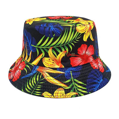 2024 Sjeveroistočni šešir s velikim cvjetnim uzorkom Proljetna i ljetna moda za muškarce i žene Dvostrani suncobran Ležerna panama bob kapa