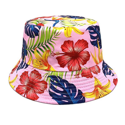 2024 Sjeveroistočni šešir s velikim cvjetnim uzorkom Proljetna i ljetna moda za muškarce i žene Dvostrani suncobran Ležerna panama bob kapa