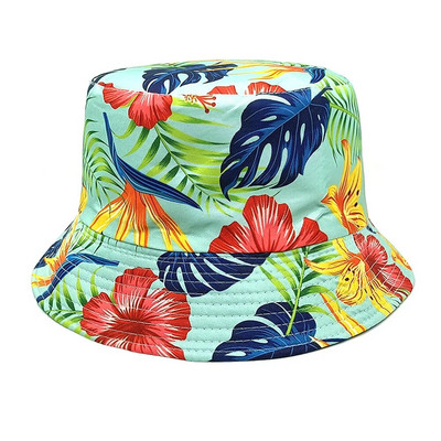 2024 Sjeveroistočni šešir s velikim cvjetnim uzorkom Proljetna i ljetna moda za muškarce i žene Dvostrani suncobran Ležerna panama bob kapa
