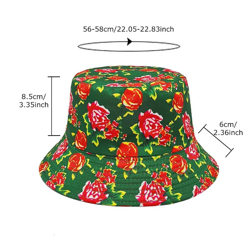 2024 Sjeveroistočni šešir s velikim cvjetnim uzorkom Proljetna i ljetna moda za muškarce i žene Dvostrani suncobran Ležerna panama bob kapa