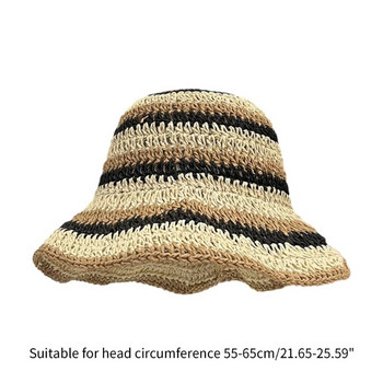 Καπέλο καλοκαιρινής γυναίκας, καυτό κορίτσι, ψάθινο καπέλο εξωτερικού χώρου Αντι-Uv, πλατύ γείσο, καπέλο ψαράδων