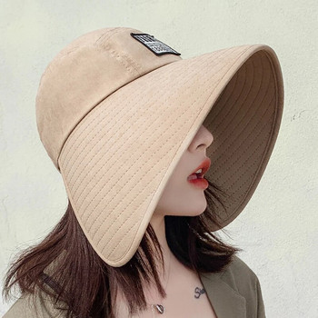 Γυναικείο καλοκαιρινό καπέλο με μεγάλο γείσο Ρυθμιζόμενη αντι-UV προστασία Ψαράδικο καπέλο Πτυσσόμενο καπέλο για τον ήλιο παραλία Άδειο επάνω καπέλο Καπέλο αλογοουρά Ταξίδι