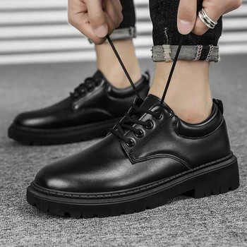 Δερμάτινα παπούτσια Ανδρικά δερμάτινα επαγγελματικά Casual Μεσήλικες και ηλικιωμένες Μαλακό δέρμα με μαλακό κάτω μέρος με ελατήριο αναπνεύσιμο μαύρο για άνδρες Μπαμπάς