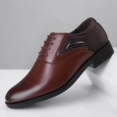 Oxford cipele za muškarce Kožna poslovna haljina Raznovrsna ležerna obuća koja apsorbira udarce Otporna na habanje Chaussure Homme Office Mens