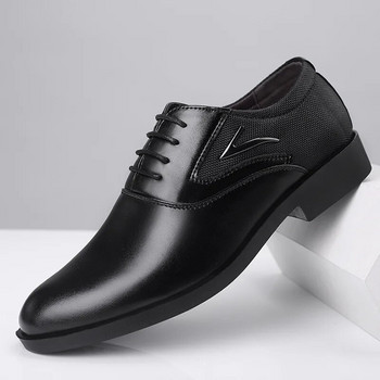 Оксфордски обувки за мъже Кожена бизнес рокля Универсална ежедневна абсорбираща удара износоустойчива обувка Chaussure Homme Office Mens