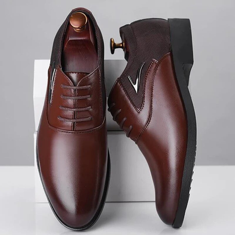 Oxford cipele za muškarce Kožna poslovna haljina Raznovrsna ležerna obuća koja apsorbira udarce Otporna na habanje Chaussure Homme Office Mens