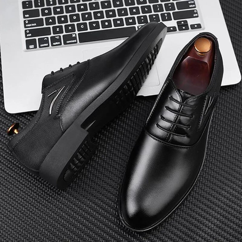 Oxford cipele za muškarce Kožna poslovna haljina Raznovrsna ležerna obuća koja apsorbira udarce Otporna na habanje Chaussure Homme Office Mens