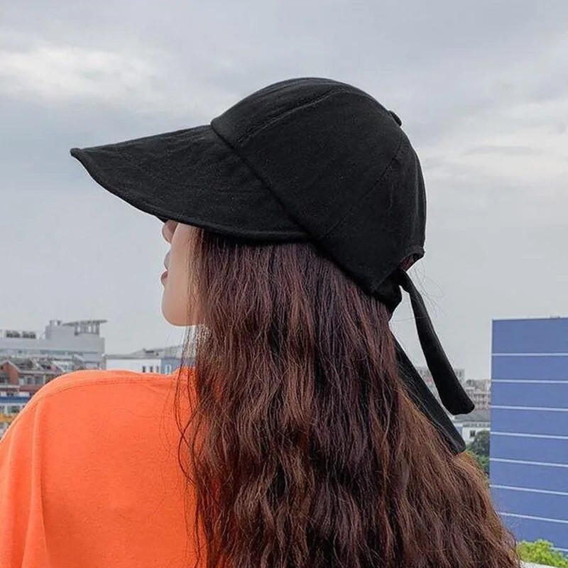 Ljeto Proljeće Ženski šešir s mašnicom Ležerna pamučna jednobojna panama kapa Štitnik za plažu na otvorenom Šeširi za sunčanje Ženska djevojka Ribarska kapa