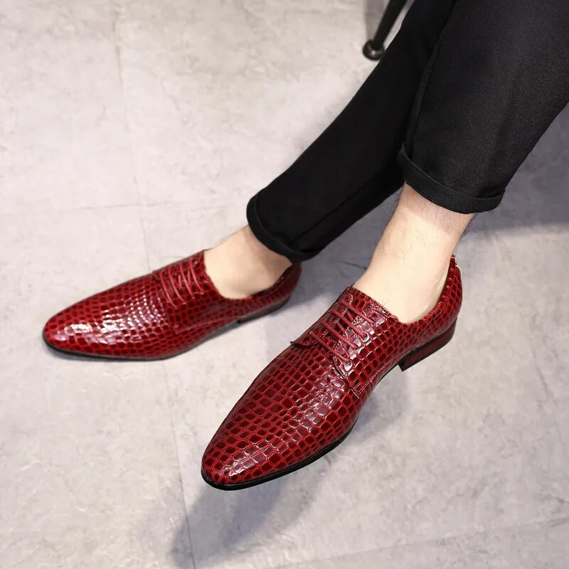 38-48 Muške cipele od PU kože Luksuzni krokodilski uzorak Muška poslovna haljina Ležerna društvena cipela Muška vjenčana obuća Zapatos Hombre