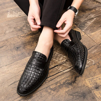 Πολυτελή επώνυμα ανδρικά παπούτσια Μοκασίνια Loafer Ανδρικά παπούτσια casual δερμάτινη ύφανση Σλιπ σε παπούτσια Ανδρικά παπούτσια φορέματος Παπούτσια πλατφόρμας