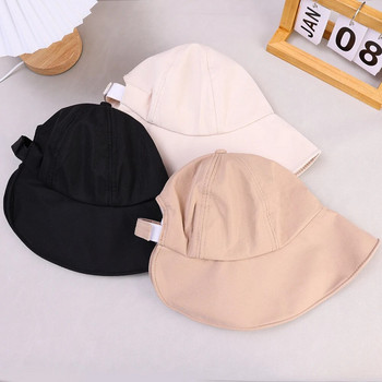 Корейска версия на рибарска шапка, която може да се завърже на конска опашка, анти-UV слънцезащитна шапка, тънко покривало за момичета на открито, дишащи слънчеви шапки