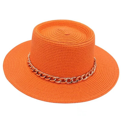 novi muški i ženski šešir od slame šešir od sunca ženski lanac akrilni dodaci šešir za sunčanje na otvorenom slamnati šešir šešir za plažu za zaštitu od sunca