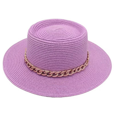 novi muški i ženski šešir od slame šešir od sunca ženski lanac akrilni dodaci šešir za sunčanje na otvorenom slamnati šešir šešir za plažu za zaštitu od sunca