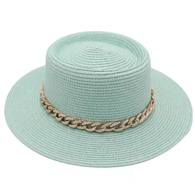 novi muški i ženski šešir od slame šešir od sunca ženski lanac akrilni dodaci šešir za sunčanje na otvorenom slamnati šešir šešir za plažu za zaštitu od sunca