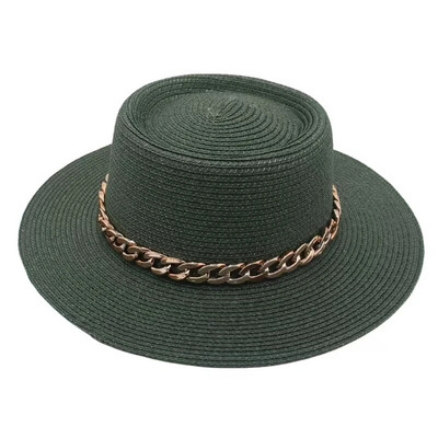 novi muški i ženski šešir od slame šešir od sunca ženski lanac akrilni dodaci šešir za sunčanje na otvorenom slamnati šešir šešir za plažu za zaštitu od sunca