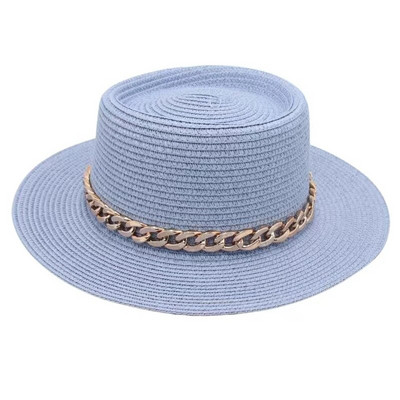 novi muški i ženski šešir od slame šešir od sunca ženski lanac akrilni dodaci šešir za sunčanje na otvorenom slamnati šešir šešir za plažu za zaštitu od sunca