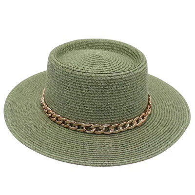 novi muški i ženski šešir od slame šešir od sunca ženski lanac akrilni dodaci šešir za sunčanje na otvorenom slamnati šešir šešir za plažu za zaštitu od sunca