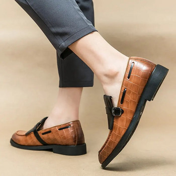 Plus Size 48 Fashion Casual Ανδρικά Δερμάτινα Loafers Κομψές φούντες Ανδρικά παπούτσια φορέματος Άνετα Social Moccasins για άνδρες