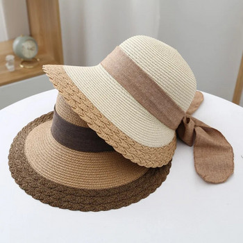 2023 Hot γυναικεία μόδα καλοκαιρινής καθημερινής χρήσης Unisex παραλίας τζαζ καπέλο ηλίου Panama καπέλο χαρτί ψάθινο γυναικείο καπέλο με κορδέλα