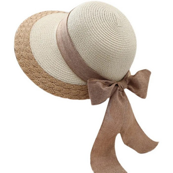 2023 Гореща дамска мода лятна ежедневна унисекс плажна джаз слънчева шапка Панама шапка Хартиена сламена дамска шапка с панделка