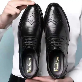 2023 Мъжки Оксфордски обувки Wingtip Обувки с броги Класически бизнес официални обувки Мъжки