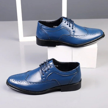 2023 Мъжки Оксфордски обувки Wingtip Обувки с броги Класически бизнес официални обувки Мъжки