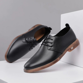Мъжки обувки Удобни ежедневни обувки Умни бизнес работни офис Оксфордски обувки с връзки Мъжки официални обувки