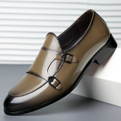 Kleitjalatsid meestele vabaaja ärilised meeste püksid kontorinahast kinga pandlaga Briti stiilis õues Zapatos 2023 hingav