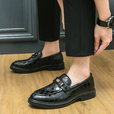 Classic Men`s Loafers shoes Handmade Dress Shoes Business luxury men shoes Party Wedding Casual shoes for Men