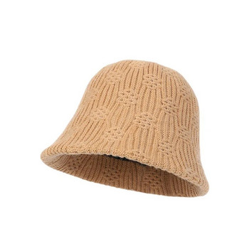 Φθινοπωρινά καπέλα για γυναίκες 2022 Νέο Vintage πλεκτό καπέλο κουβά που αναπνέει μάλλινο καπάκι λεκάνης χειμώνα κατάλληλο για γυναίκες ψαράδες καπέλο