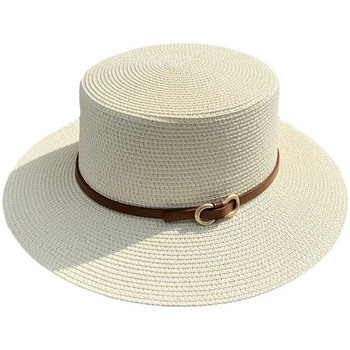 2023 Απλό ψάθινο καλοκαιρινό γυναικείο καπέλο παραλίας Γυναικείο καπέλο Παναμά Γυναικείο καπέλο μάρκας Γυναικείο επίπεδο γείσο Ψάθινο καπέλο για κορίτσια