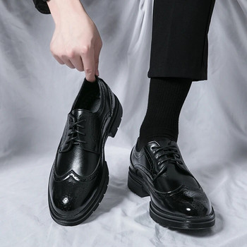 Χειροποίητα ανδρικά Wingtip Παπούτσια Oxford Μαύρα δερμάτινα Brogue ανδρικά επίσημα δερμάτινα παπούτσια Κλασικά επαγγελματικά επίσημα ανδρικά παπούτσια Oxfords