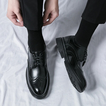 Χειροποίητα ανδρικά Wingtip Παπούτσια Oxford Μαύρα δερμάτινα Brogue ανδρικά επίσημα δερμάτινα παπούτσια Κλασικά επαγγελματικά επίσημα ανδρικά παπούτσια Oxfords