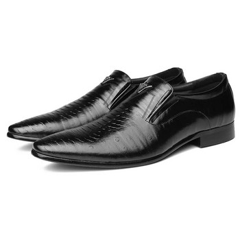 Мъжки мокасини Ежедневни обувки Кожени класически ниско изрязани релефни оксфордски удобни италиански рокли Мъжки бизнес мъжки големи размери 38-48