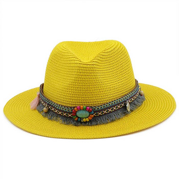 56-58-60cm Μόδα Παναμά Καπέλα για γυναίκες Ανδρικά καπέλα τζαζ Fedoras Cooling Sun Summer Breathable Elegant Women Party Hat Χονδρική