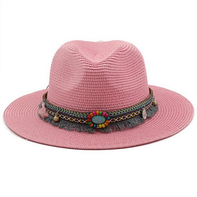 56-58-60cm Modni panama šeširi za žene Muškarci Jazz Fedora šeširi za hlađenje Ljetni prozračni elegantni ženski šeširi za zabavu na veliko
