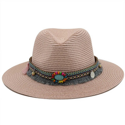56-58-60cm Modni panama šeširi za žene Muškarci Jazz Fedora šeširi za hlađenje Ljetni prozračni elegantni ženski šeširi za zabavu na veliko