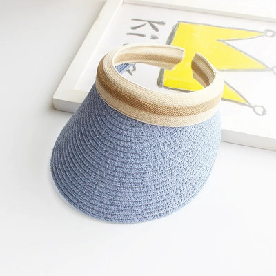 Ženske kape sa šiltom s mašnom Ženske šešire sa šiltom za sunce Ručno izrađene DIY Ljetne kape od slame Ležerni prazan cilindar Kape za plažu