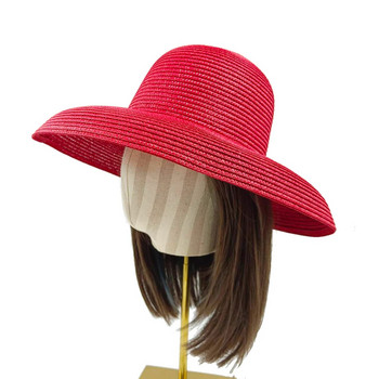 Оранжева шапка 2023 нова дамска шапка за слънце в стил Хепбърн сгъваема плажна шапка с голяма периферия за пътуване слънцезащитен крем шапка за слънце шляпа соломенная