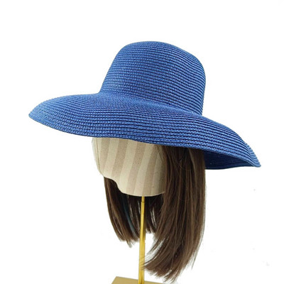 Πορτοκαλί καπέλο 2023 νέο γυναικείο καπέλο ηλίου σε στυλ Hepburn πτυσσόμενο καπέλο παραλίας με μεγάλο γείσο αντηλιακό καπέλο ταξιδιού шляпа соломенная